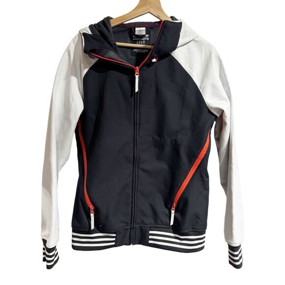 Adidas Women Medium Black White Full Zip Snowboarding Jacket Hood - Picture 1 of 12